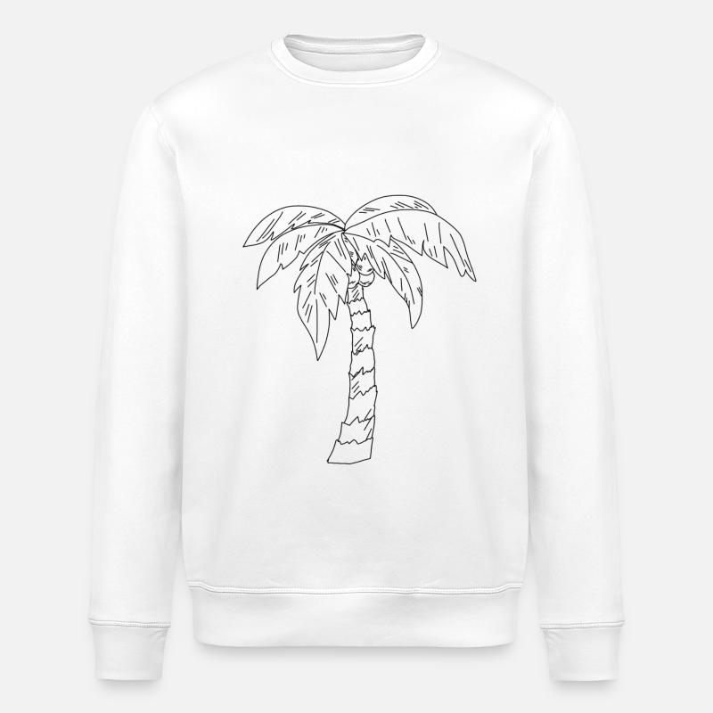 Dessin de palmier - Sweat bio ROLLER Stanley/Stella Unisexe - blanc