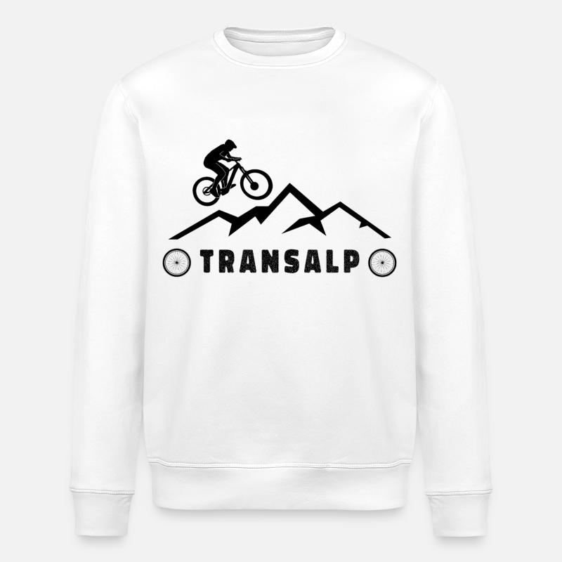 Transalpe à vélo - Sweat bio ROLLER Stanley/Stella Unisexe - blanc