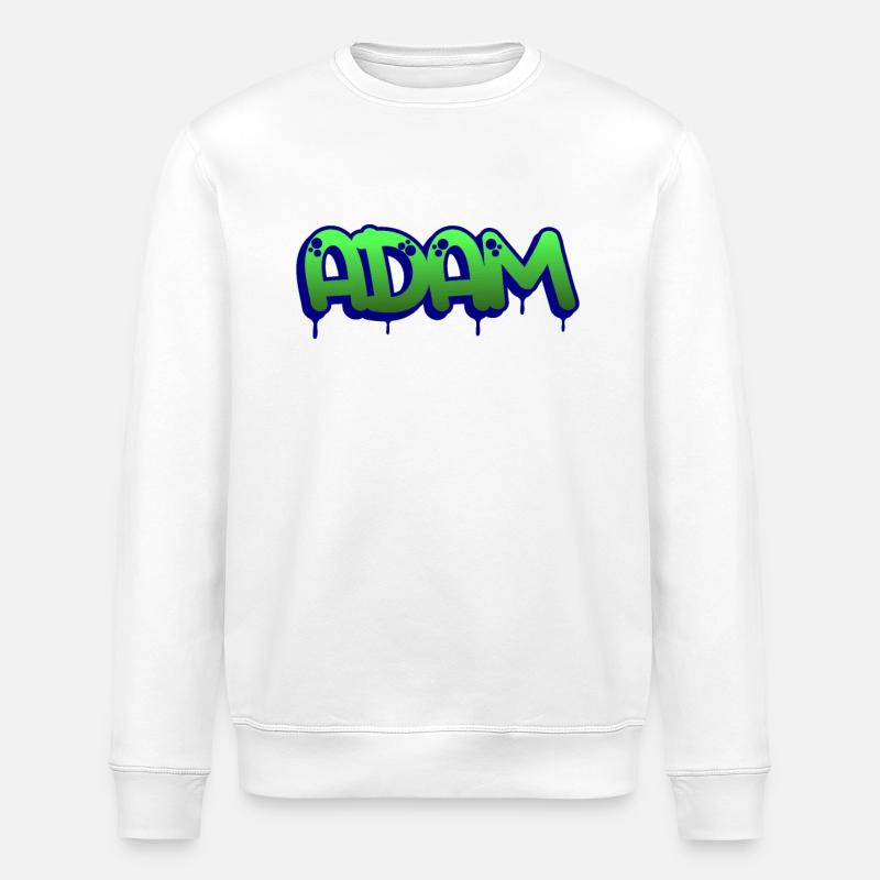 Graffiti First Name Adam - Stanley/Stella ROLLER Unisex Organic Sweatshirt - white