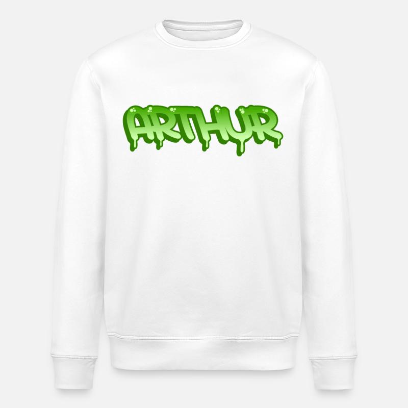 Graffiti prénom Arthur - Sweat bio ROLLER Stanley/Stella Unisexe - blanc