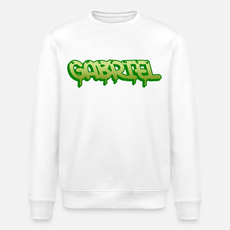 Graffiti name Gabriel - Stanley/Stella ROLLER Unisex Organic Sweatshirt - white