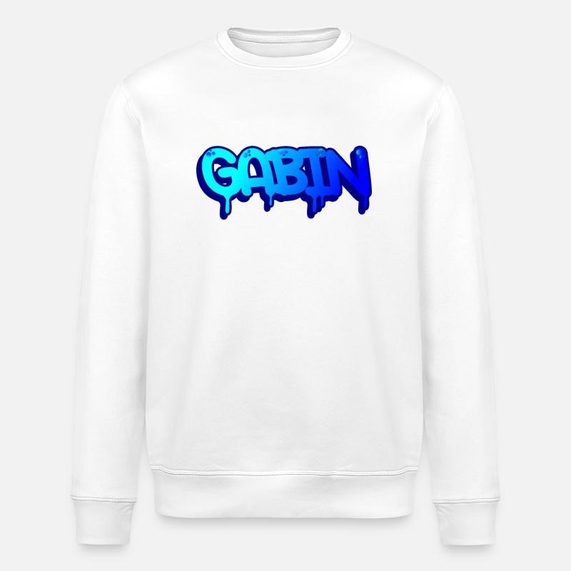 Graffiti Vorname Gabin - Stanley/Stella Unisex Bio-Sweatshirt ROLLER - Weiß