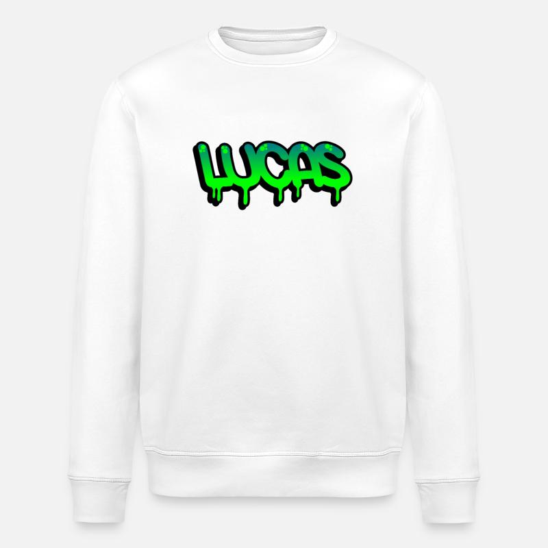 Graffiti-Name Lucas - Stanley/Stella Unisex Bio-Sweatshirt ROLLER - Weiß