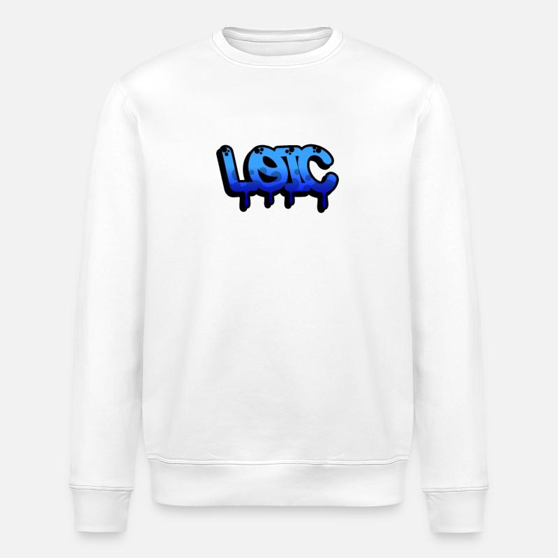 Graffiti first name Loic - Stanley/Stella ROLLER Unisex Organic Sweatshirt - white