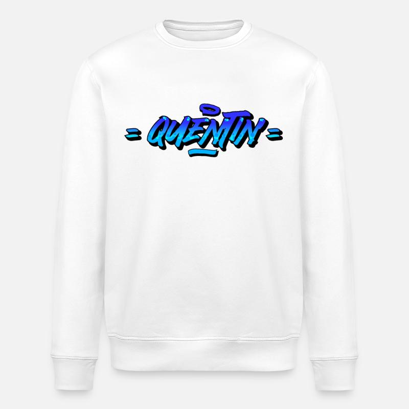 Graffiti First Name Quentin - Stanley/Stella ROLLER Unisex Organic Sweatshirt - white