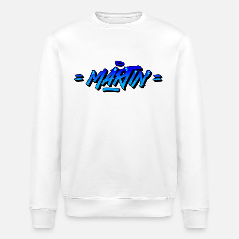 Graffiti Prénom Martin - Sweat bio ROLLER Stanley/Stella Unisexe - blanc