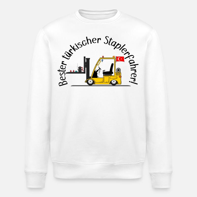 Staplerfahrer bester türkischer Staplerfahrer - Stanley/Stella Unisex Bio-Sweatshirt ROLLER - Weiß