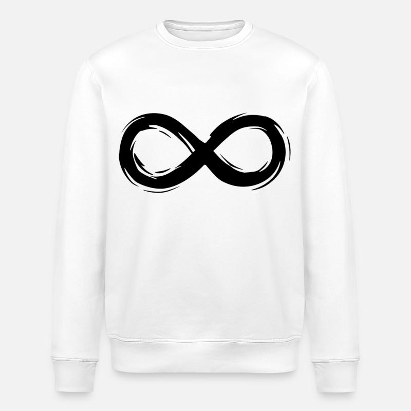 Infinity sign icon in black - Stanley/Stella ROLLER Unisex Organic Sweatshirt - white