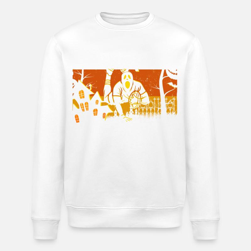 Retro Halloween Rugby - Stanley/Stella Unisex Bio-Sweatshirt ROLLER - Weiß