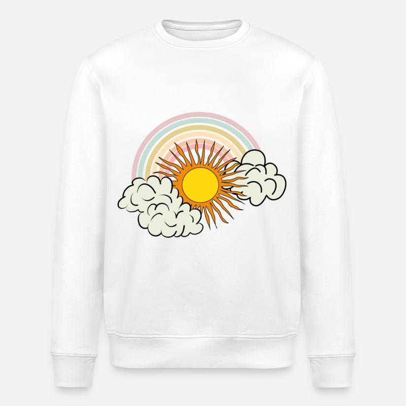 sonne wolken regenbogen - Stanley/Stella Unisex Bio-Sweatshirt ROLLER - Weiß
