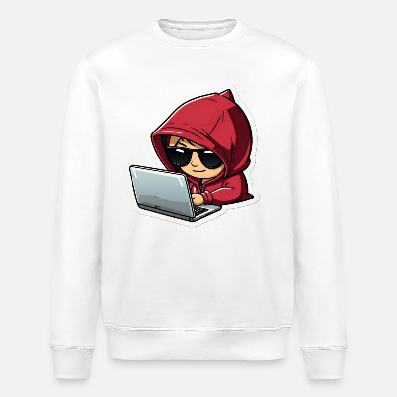 Female hacker - Stanley/Stella ROLLER Unisex Organic Sweatshirt - white