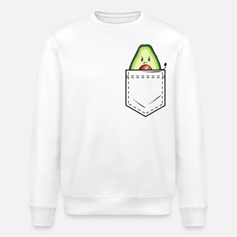 Poche chemise avec avocat - Sweat bio ROLLER Stanley/Stella Unisexe - blanc