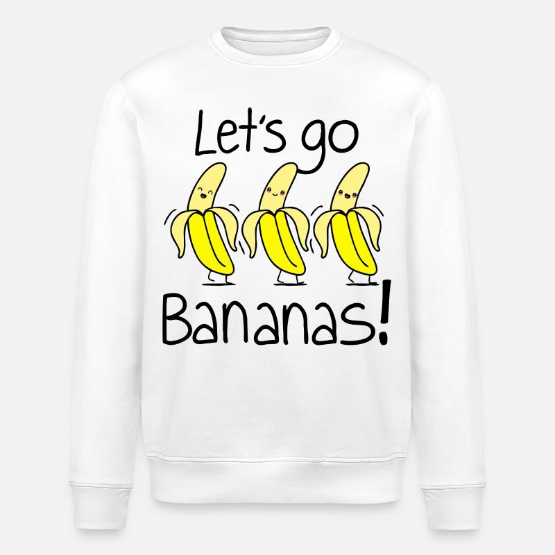 Fruit fun and funny bananas - Stanley/Stella ROLLER Unisex Organic Sweatshirt - white