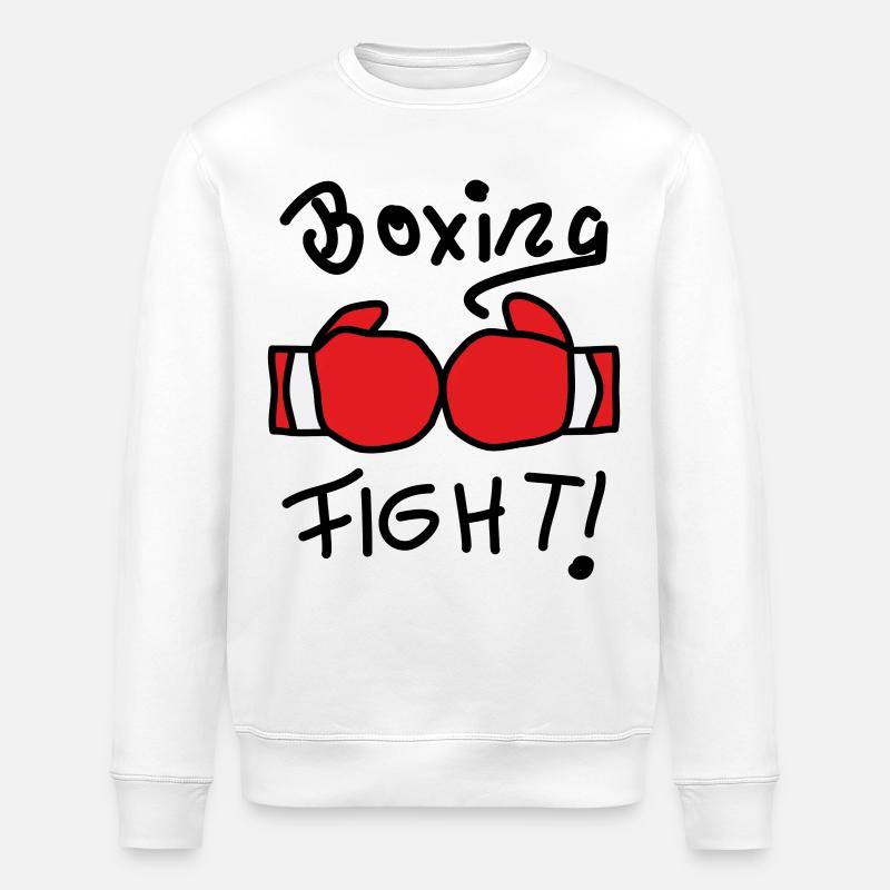 Kraft und Disziplin Boxhandschuhe - Stanley/Stella Unisex Bio-Sweatshirt ROLLER - Weiß
