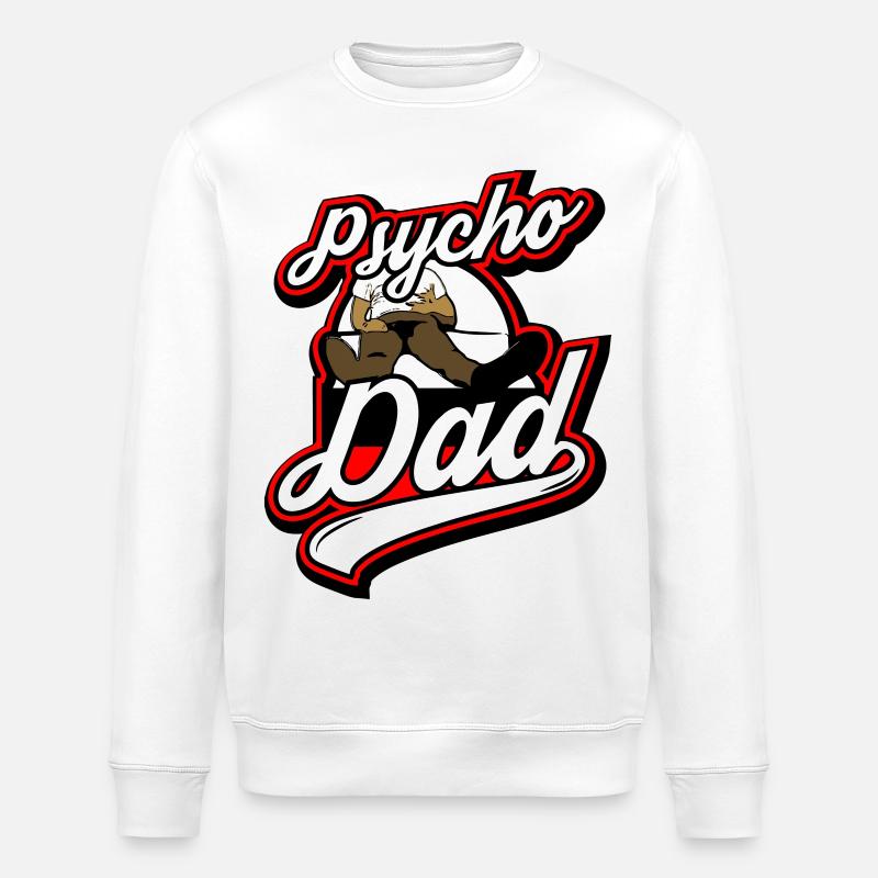 Psycho - Papa - Psycho - Dad - Stanley/Stella Unisex Bio-Sweatshirt ROLLER - Weiß