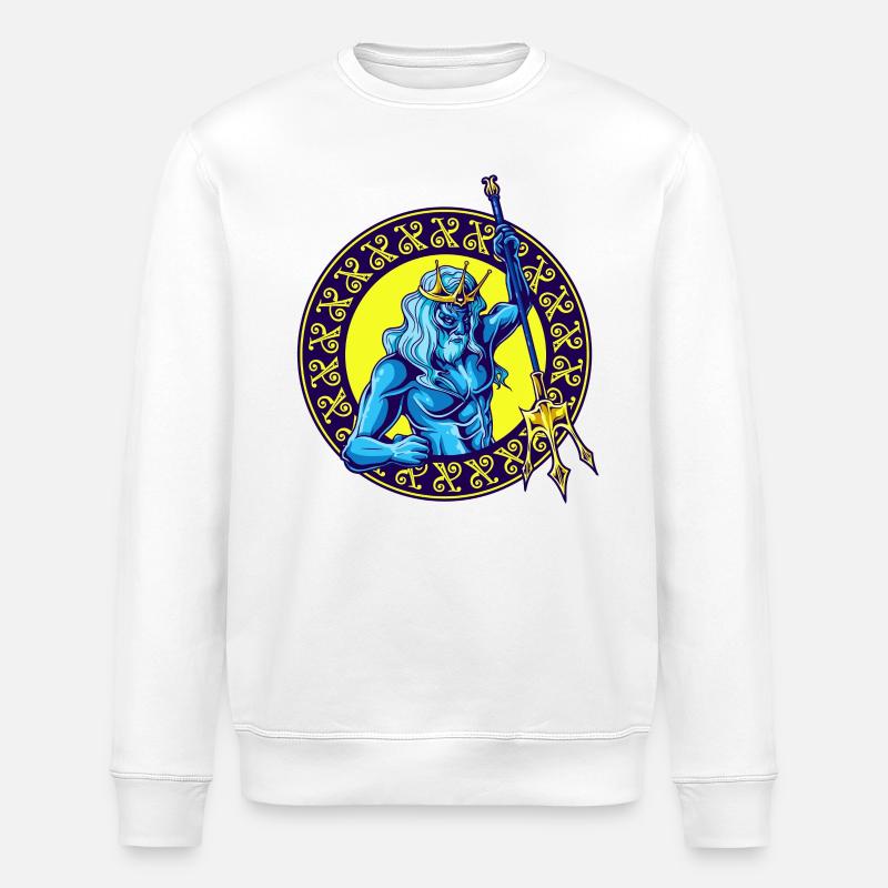 Gott des Meeres Poseidon - Stanley/Stella Unisex Bio-Sweatshirt ROLLER - Weiß