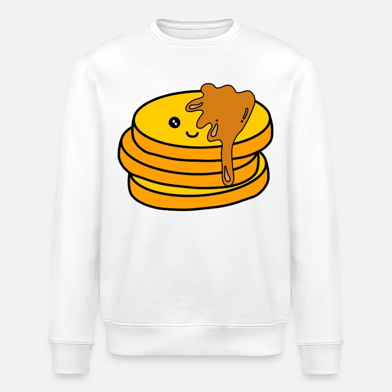 Kawaii pancakes with syrup - Stanley/Stella ROLLER Unisex Organic Sweatshirt - white