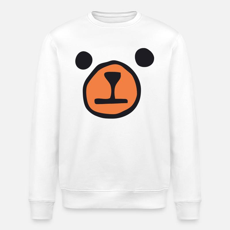Bear Face - Bear - Stanley/Stella ROLLER Unisex Organic Sweatshirt - white