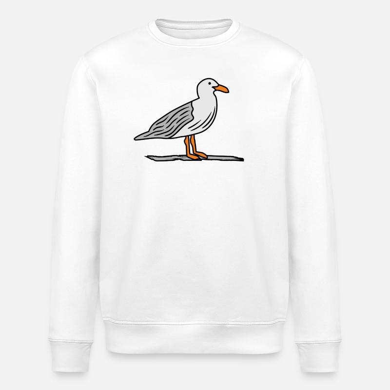 Möwe auf Stein - Stanley/Stella Unisex Bio-Sweatshirt ROLLER - Weiß