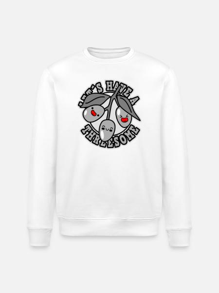 Let's make a threesome with olive fruits - Stanley/Stella ROLLER Unisex Organic Sweatshirt - white