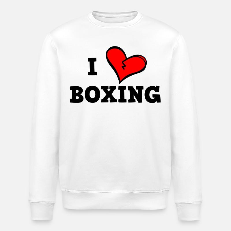 I love boxing - Stanley/Stella ROLLER Unisex Organic Sweatshirt - white