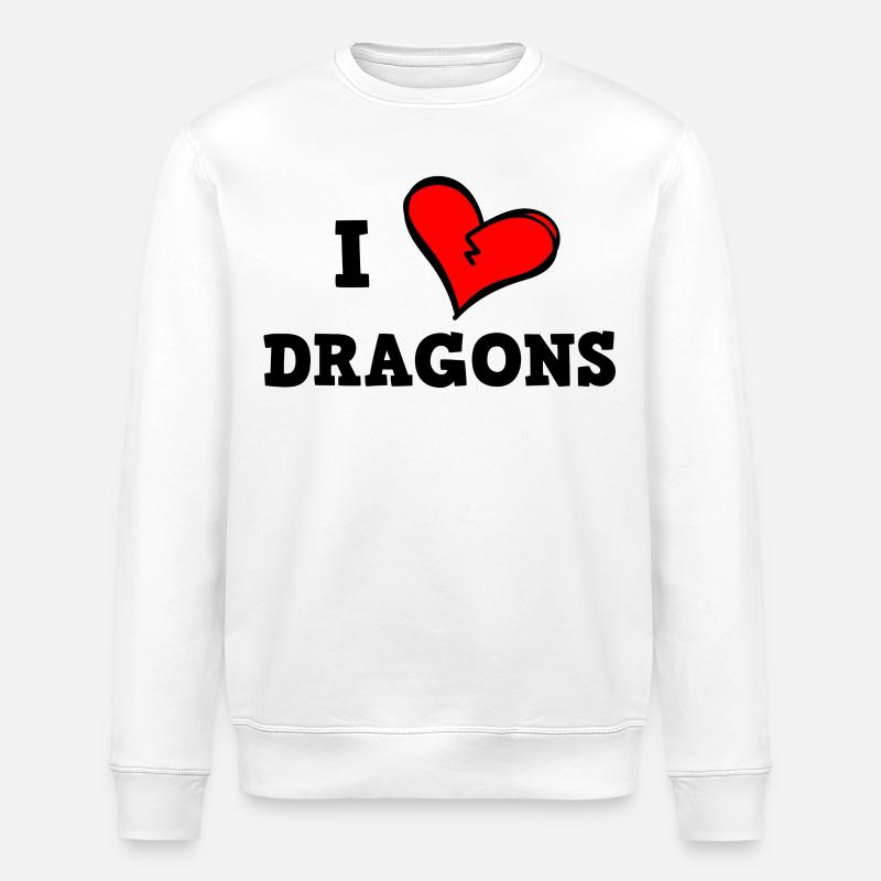 I love dragons - Stanley/Stella ROLLER Unisex Organic Sweatshirt - white