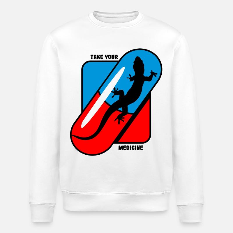Prenez vos médicaments - Geckos - Sweat bio ROLLER Stanley/Stella Unisexe - blanc