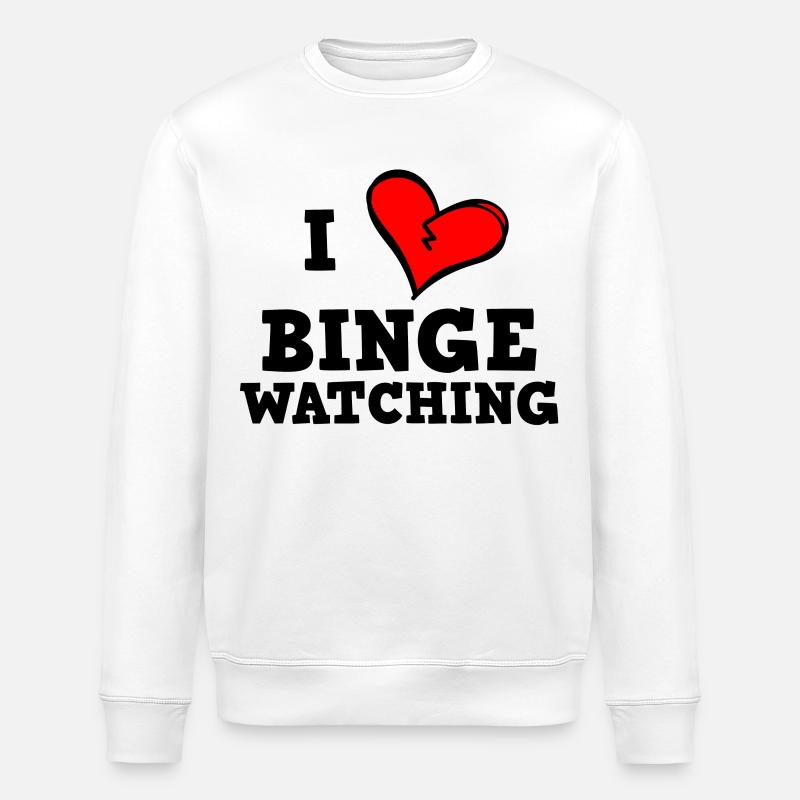 Ich liebe Binge-Watching - Stanley/Stella Unisex Bio-Sweatshirt ROLLER - Weiß