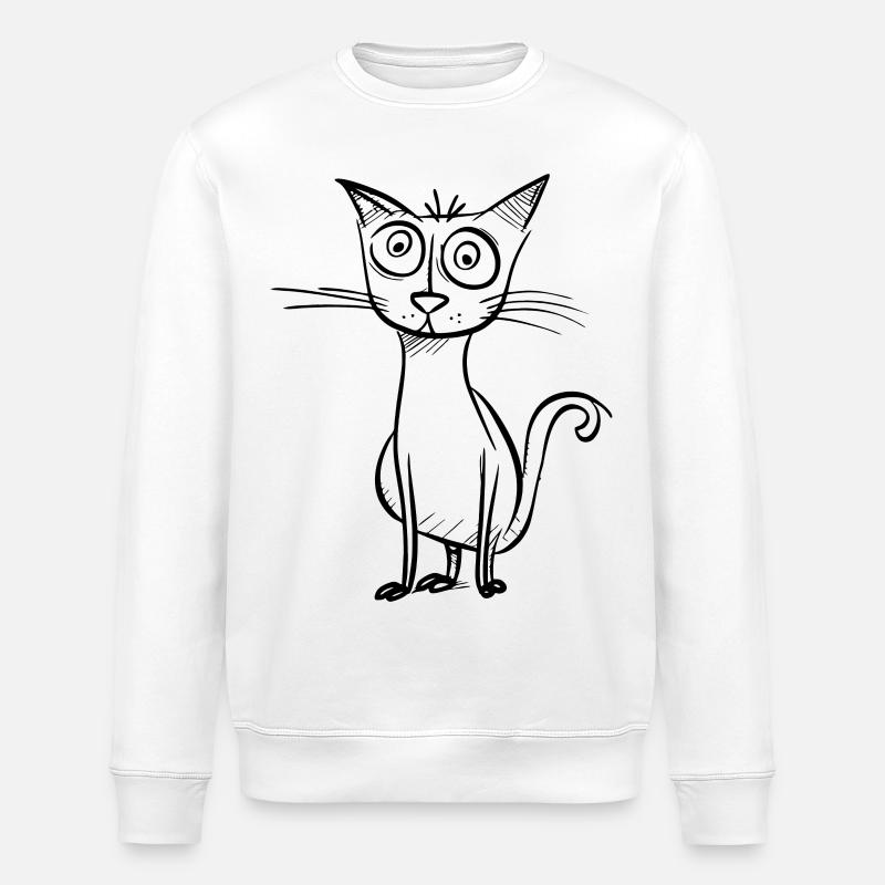Étrange chat de dessin animé - Sweat bio ROLLER Stanley/Stella Unisexe - blanc