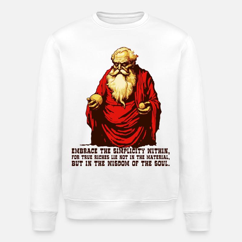 Diogenes' wisdom about simplicity - Stanley/Stella ROLLER Unisex Organic Sweatshirt - white
