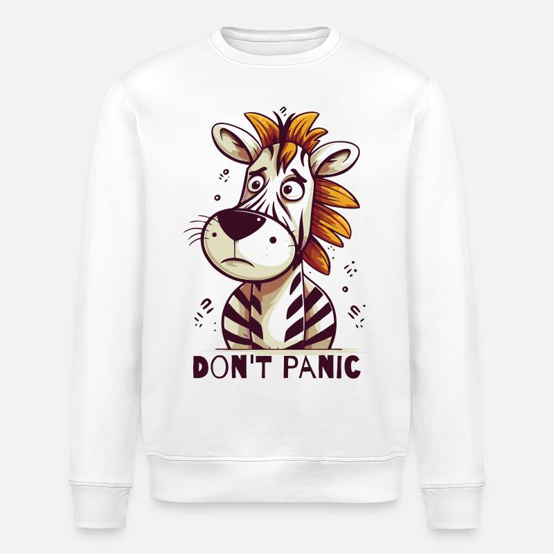 Don't panic, zebra! - Stanley/Stella ROLLER Unisex Organic Sweatshirt - white