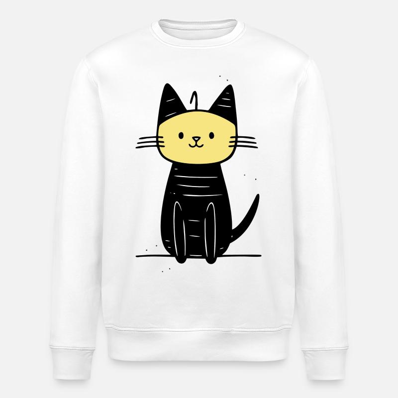 süße Katze - Stanley/Stella Unisex Bio-Sweatshirt ROLLER - Weiß
