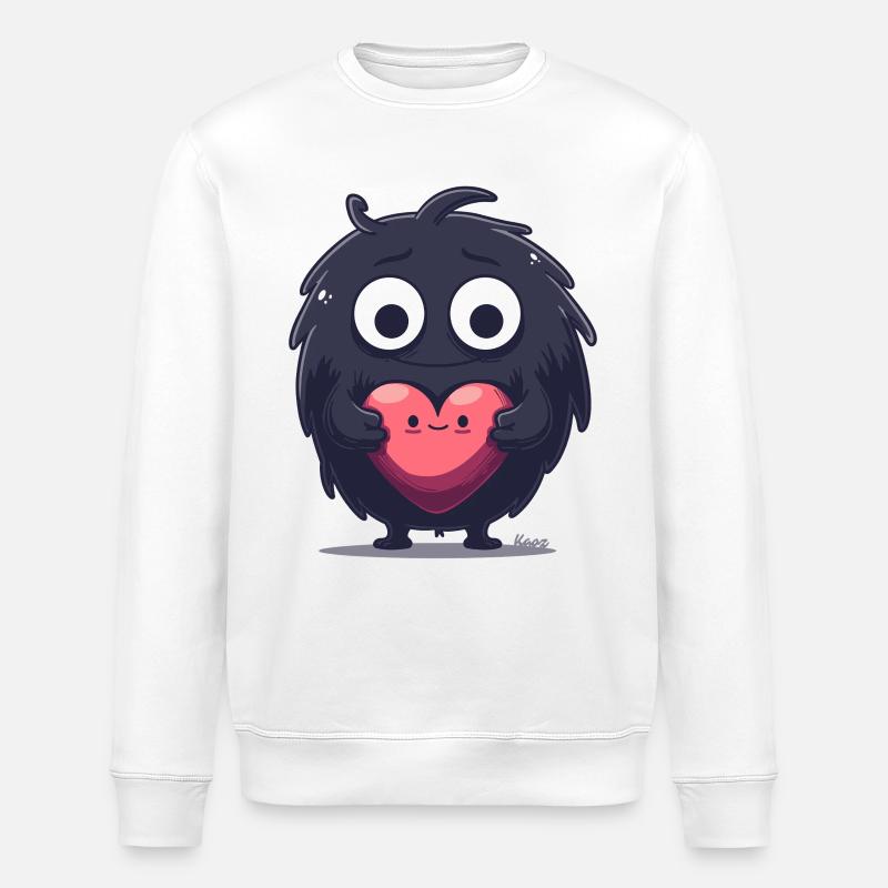 Monstre moelleux avec cœur - Sweat bio ROLLER Stanley/Stella Unisexe - blanc