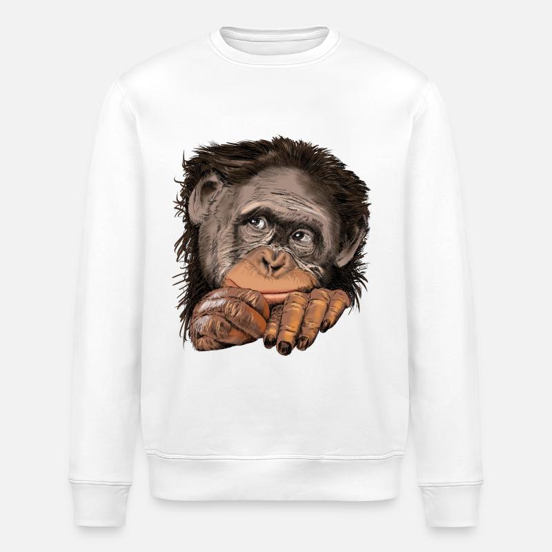 Affe - Stanley/Stella Unisex Bio-Sweatshirt ROLLER - Weiß