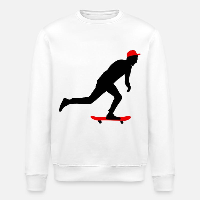 Skateboarding - Stanley/Stella Unisex Bio-Sweatshirt ROLLER - Weiß