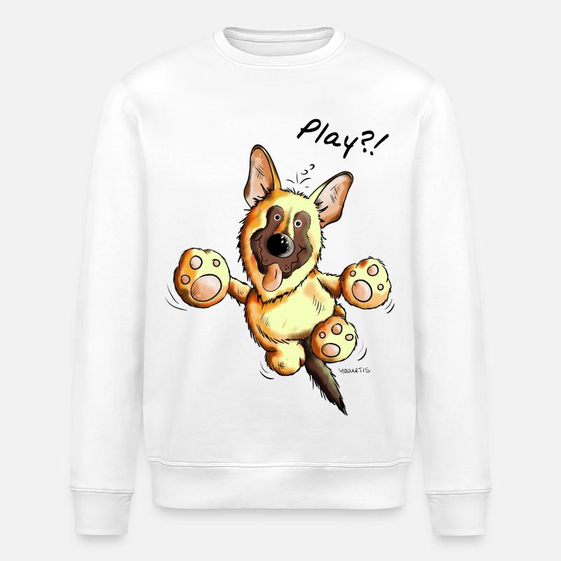 Schäferhund Play - Deutscher Schäferhund - Hund - Stanley/Stella Unisex Bio-Sweatshirt ROLLER - Weiß