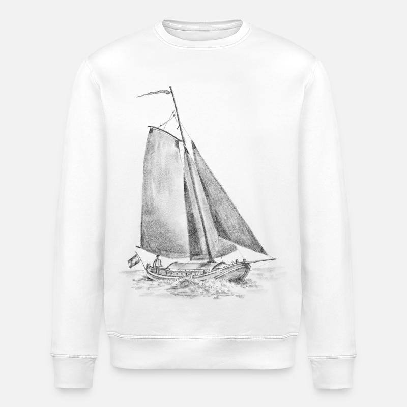 Lemsteraake on course - Stanley/Stella ROLLER Unisex Organic Sweatshirt - white