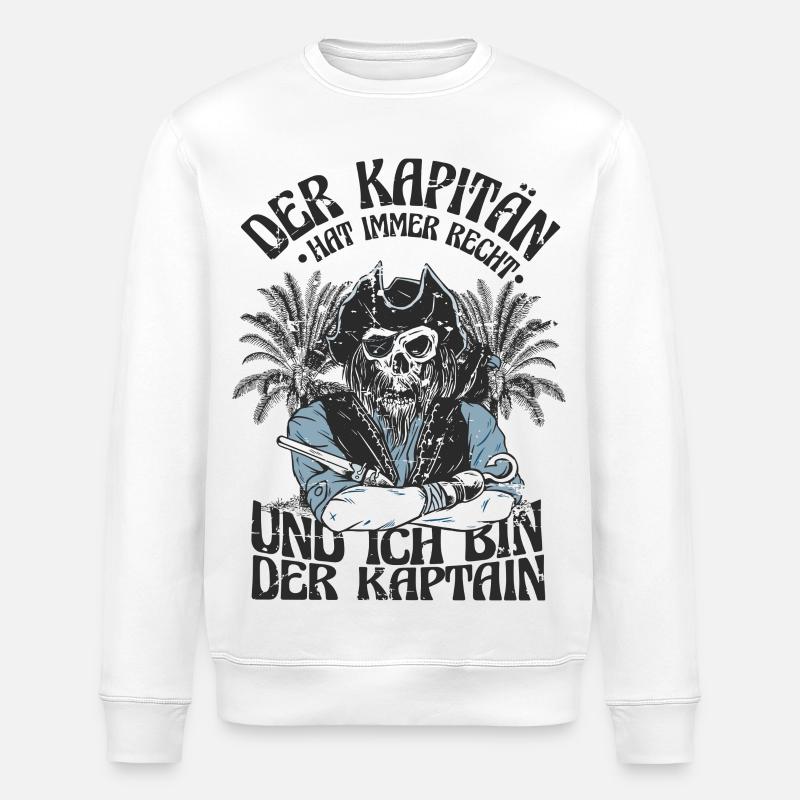 Der Kapitän hat immer recht ! - Stanley/Stella Unisex Bio-Sweatshirt ROLLER - Weiß
