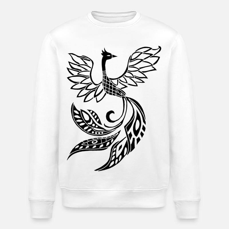 Schwarzer Phönixvogel - Stanley/Stella Unisex Bio-Sweatshirt ROLLER - Weiß