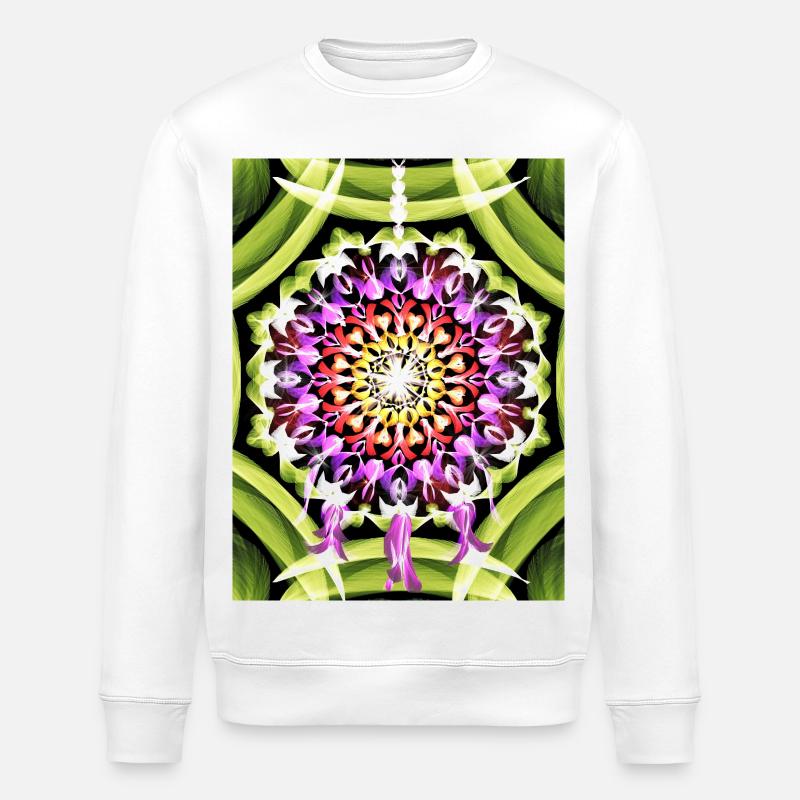 Traumfänger Blütenmandala - Stanley/Stella Unisex Bio-Sweatshirt ROLLER - Weiß