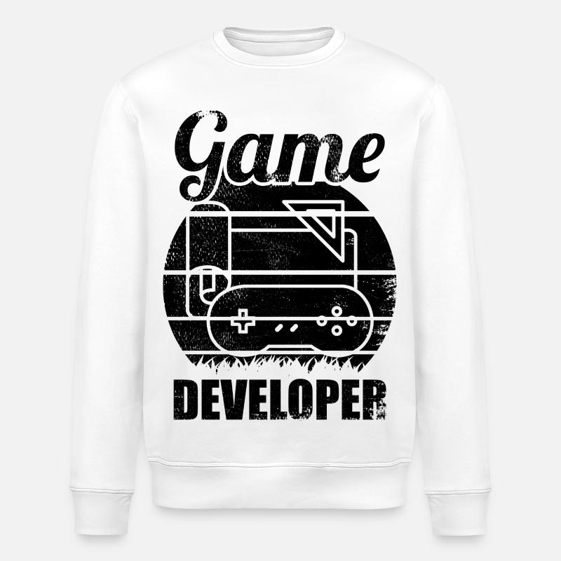 Funny game developer - Stanley/Stella ROLLER Unisex Organic Sweatshirt - white