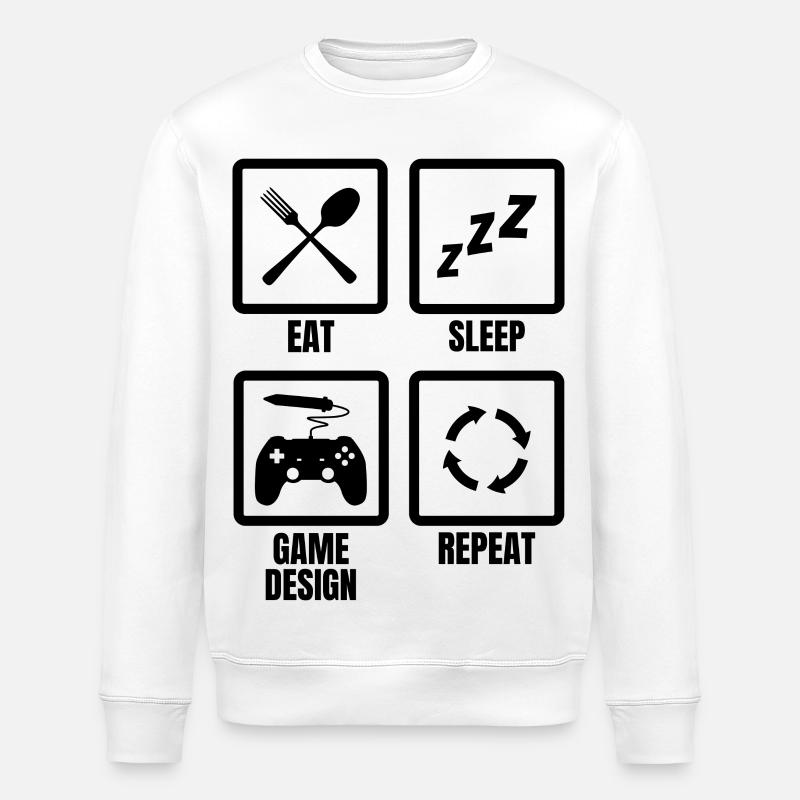 Game Design Routine - Stanley/Stella Unisex Bio-Sweatshirt ROLLER - Weiß