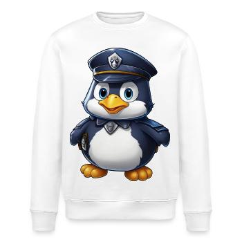 Pinguin Polizist - Stanley/Stella Unisex Bio-Sweatshirt ROLLER - Weiß - Vorne - Nik (191cm)