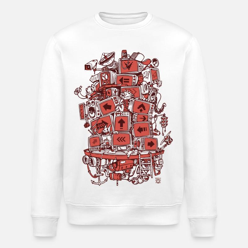 Projet TV 2 Couleurs - Sweat bio ROLLER Stanley/Stella Unisexe - blanc