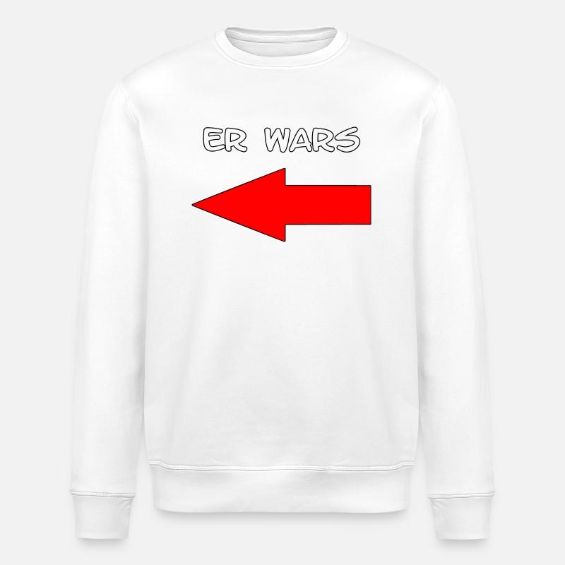 Er Wars Spruch mit Pfeil - Stanley/Stella Unisex Bio-Sweatshirt ROLLER - Weiß