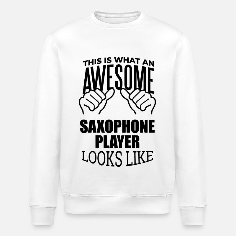 saxophone - Sweat bio ROLLER Stanley/Stella Unisexe - blanc