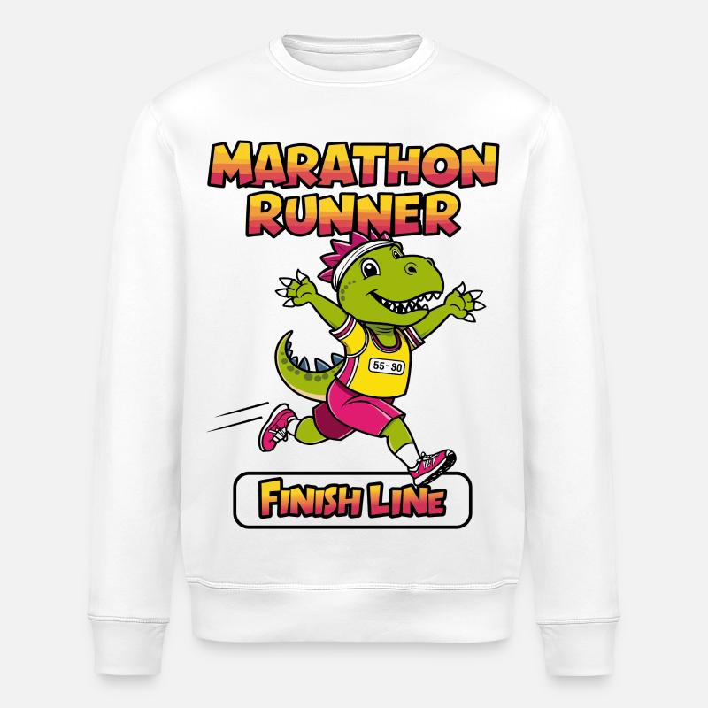 T-Rex Marathon Läufer - Stanley/Stella Unisex Bio-Sweatshirt ROLLER - Weiß