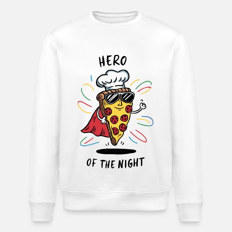 Leftover Pizza Hero - Stanley/Stella Unisex Bio-Sweatshirt ROLLER - Weiß