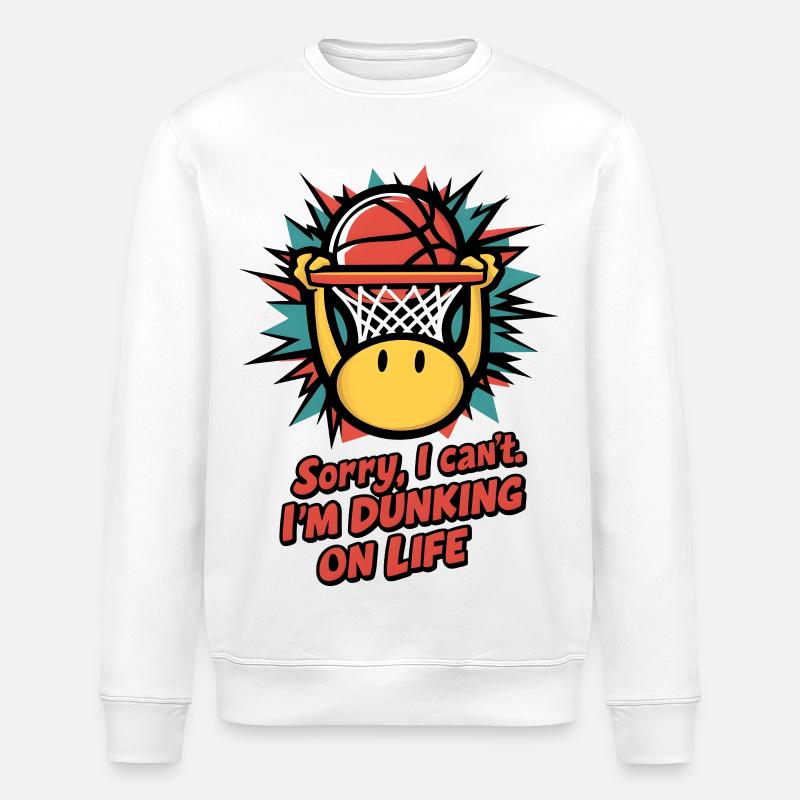 Dunking on Life - Stanley/Stella ROLLER Unisex Organic Sweatshirt - white