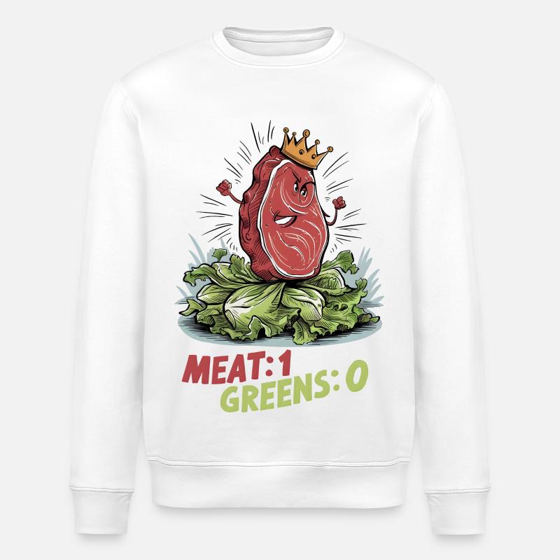 Meat 1, Greens 0 - Stanley/Stella Unisex Bio-Sweatshirt ROLLER - Weiß